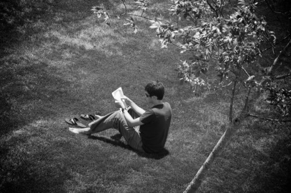 Reading at Sculpture Garden